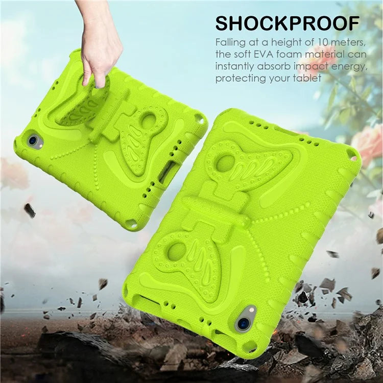 For iPad mini (2021) Case with Shoulder Strap Butterfly Kickstand Tablet EVA Cover
