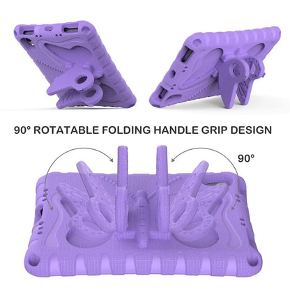 For iPad mini (2021) Case with Shoulder Strap Butterfly Kickstand Tablet EVA Cover