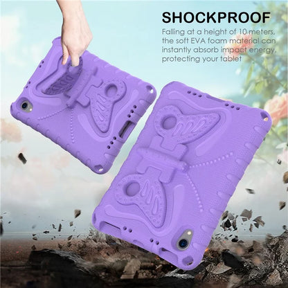 For iPad mini (2021) Case with Shoulder Strap Butterfly Kickstand Tablet EVA Cover
