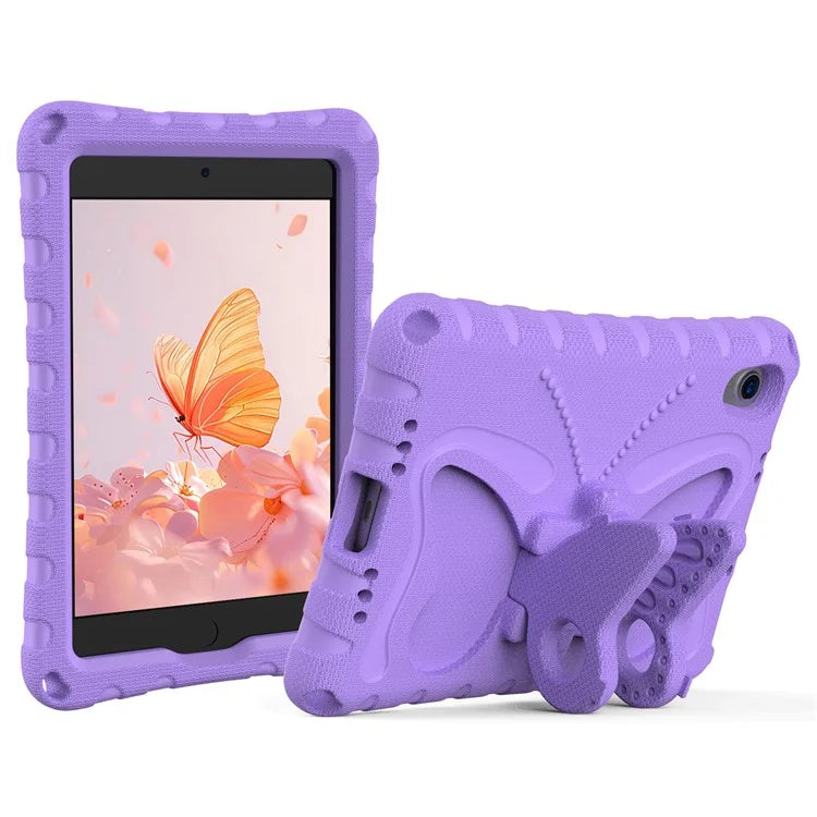 For iPad mini (2021) Case with Shoulder Strap Butterfly Kickstand Tablet EVA Cover