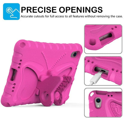 For iPad mini (2021) Case with Shoulder Strap Butterfly Kickstand Tablet EVA Cover