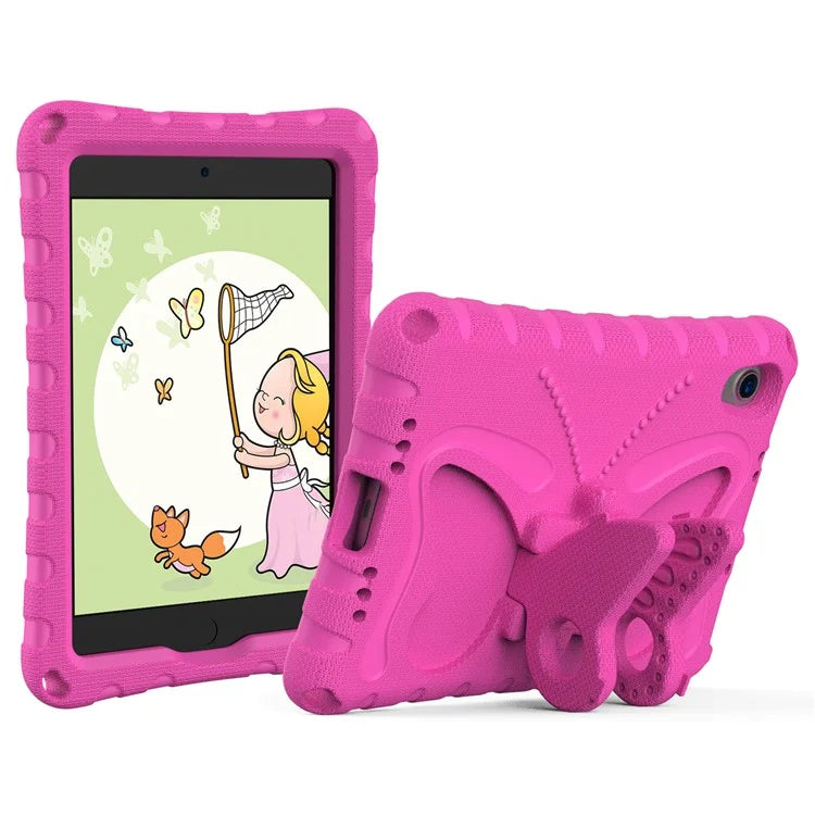 For iPad mini (2021) Case with Shoulder Strap Butterfly Kickstand Tablet EVA Cover