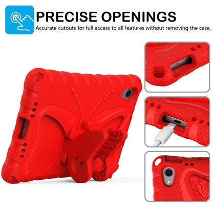 For iPad mini (2021) Case with Shoulder Strap Butterfly Kickstand Tablet EVA Cover