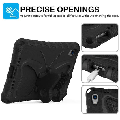 For iPad mini (2021) Case with Shoulder Strap Butterfly Kickstand Tablet EVA Cover