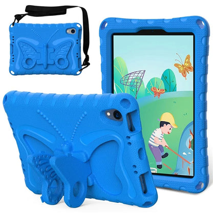 For iPad mini (2021) Case with Shoulder Strap Butterfly Kickstand Tablet EVA Cover