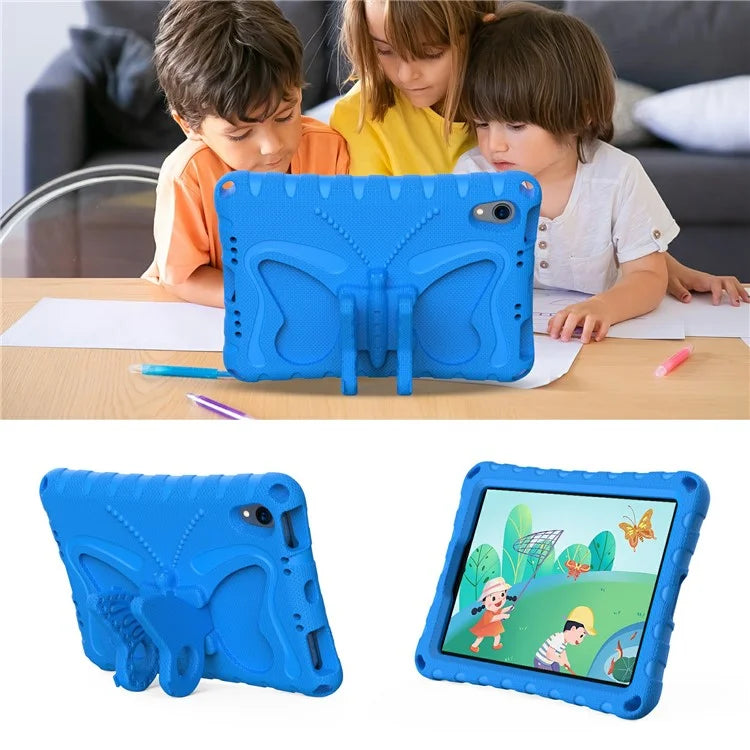 For iPad mini (2021) Case with Shoulder Strap Butterfly Kickstand Tablet EVA Cover