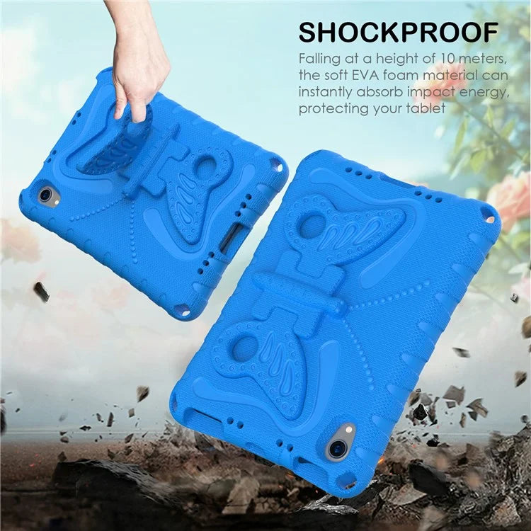 For iPad mini (2021) Case with Shoulder Strap Butterfly Kickstand Tablet EVA Cover