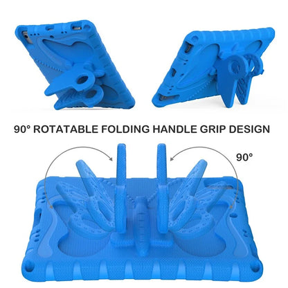 For iPad Air (2013) / Air 2 / iPad 9.7-inch (2017) / (2018) EVA Case Butterfly Kickstand Tablet Cover with Shoulder Strap