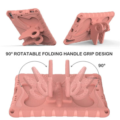 For iPad Air (2013) / Air 2 / iPad 9.7-inch (2017) / (2018) EVA Case Butterfly Kickstand Tablet Cover with Shoulder Strap