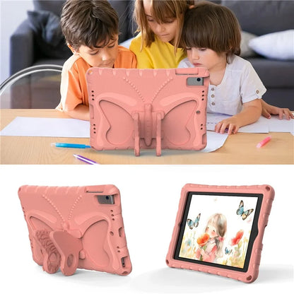 For iPad Air (2013) / Air 2 / iPad 9.7-inch (2017) / (2018) EVA Case Butterfly Kickstand Tablet Cover with Shoulder Strap