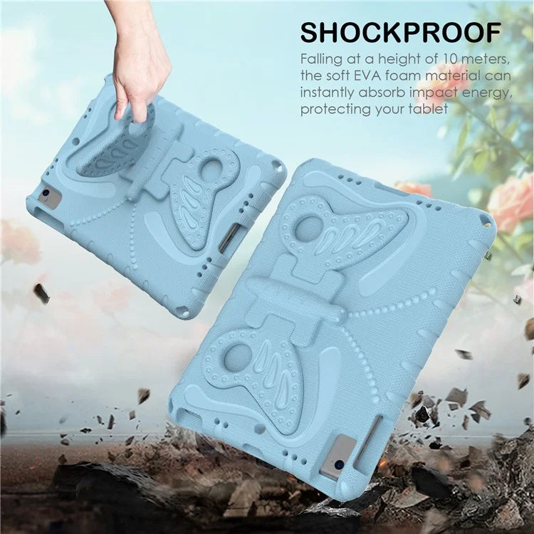 For iPad Air (2013) / Air 2 / iPad 9.7-inch (2017) / (2018) EVA Case Butterfly Kickstand Tablet Cover with Shoulder Strap