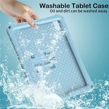 For iPad Air (2013) / Air 2 / iPad 9.7-inch (2017) / (2018) EVA Case Butterfly Kickstand Tablet Cover with Shoulder Strap