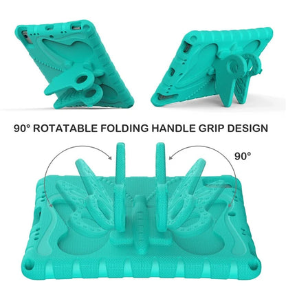 For iPad Air (2013) / Air 2 / iPad 9.7-inch (2017) / (2018) EVA Case Butterfly Kickstand Tablet Cover with Shoulder Strap