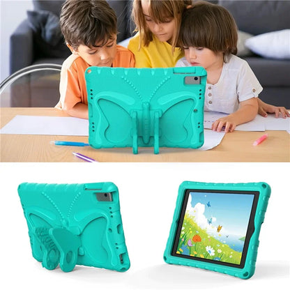 For iPad Air (2013) / Air 2 / iPad 9.7-inch (2017) / (2018) EVA Case Butterfly Kickstand Tablet Cover with Shoulder Strap