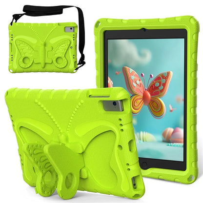 For iPad Air (2013) / Air 2 / iPad 9.7-inch (2017) / (2018) EVA Case Butterfly Kickstand Tablet Cover with Shoulder Strap