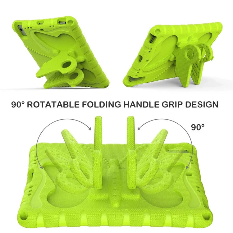 For iPad Air (2013) / Air 2 / iPad 9.7-inch (2017) / (2018) EVA Case Butterfly Kickstand Tablet Cover with Shoulder Strap