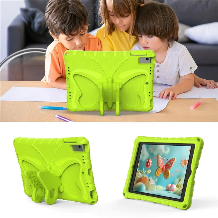 For iPad Air (2013) / Air 2 / iPad 9.7-inch (2017) / (2018) EVA Case Butterfly Kickstand Tablet Cover with Shoulder Strap
