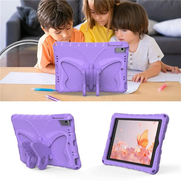 For iPad Air (2013) / Air 2 / iPad 9.7-inch (2017) / (2018) EVA Case Butterfly Kickstand Tablet Cover with Shoulder Strap