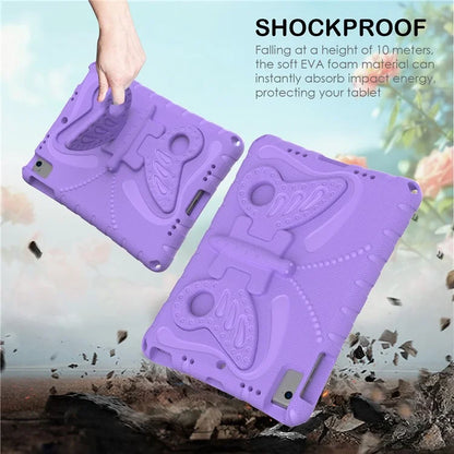 For iPad Air (2013) / Air 2 / iPad 9.7-inch (2017) / (2018) EVA Case Butterfly Kickstand Tablet Cover with Shoulder Strap