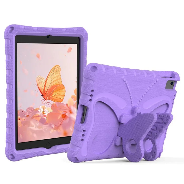 For iPad Air (2013) / Air 2 / iPad 9.7-inch (2017) / (2018) EVA Case Butterfly Kickstand Tablet Cover with Shoulder Strap