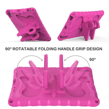 For iPad Air (2013) / Air 2 / iPad 9.7-inch (2017) / (2018) EVA Case Butterfly Kickstand Tablet Cover with Shoulder Strap