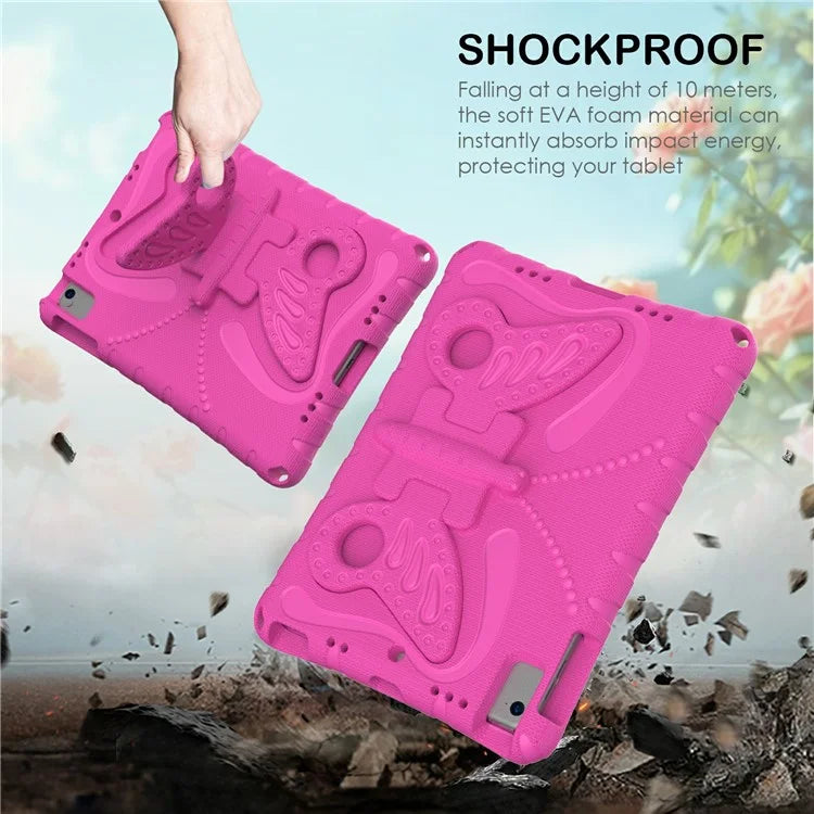 For iPad Air (2013) / Air 2 / iPad 9.7-inch (2017) / (2018) EVA Case Butterfly Kickstand Tablet Cover with Shoulder Strap