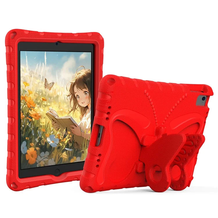 For iPad Air (2013) / Air 2 / iPad 9.7-inch (2017) / (2018) EVA Case Butterfly Kickstand Tablet Cover with Shoulder Strap