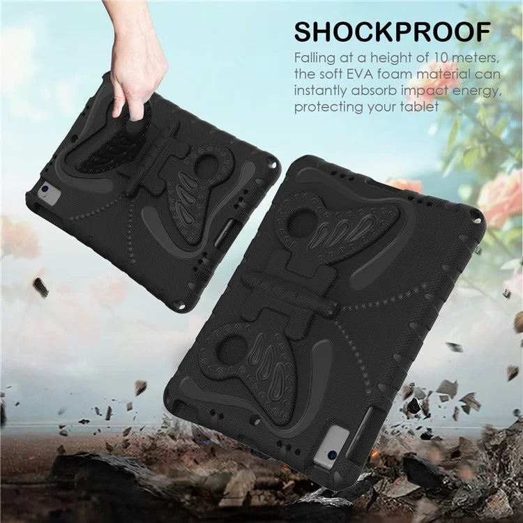 For iPad Air (2013) / Air 2 / iPad 9.7-inch (2017) / (2018) EVA Case Butterfly Kickstand Tablet Cover with Shoulder Strap