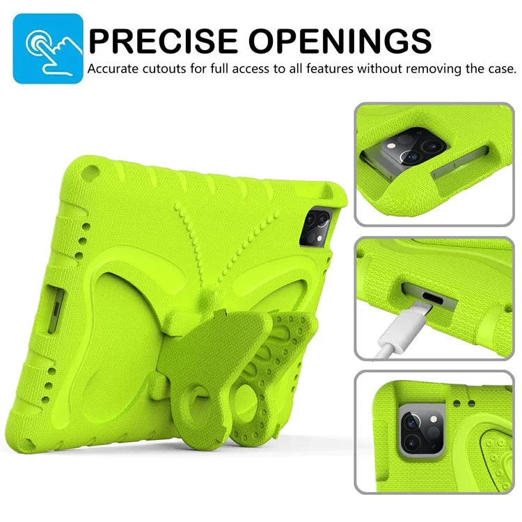For iPad Air 11 (2024) / Pro 11 (2024) / (2018) / (2020) / (2021) / (2022) / Air (2020) / (2022) / 10.9 (2022) Case EVA Butterfly Kickstand