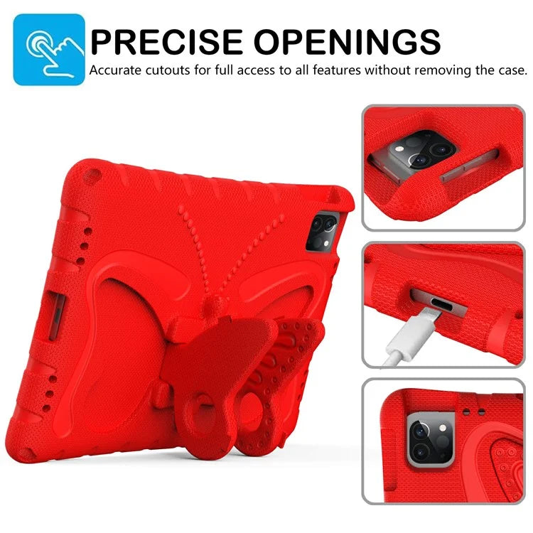 For iPad Air 11 (2024) / Pro 11 (2024) / (2018) / (2020) / (2021) / (2022) / Air (2020) / (2022) / 10.9 (2022) Case EVA Butterfly Kickstand