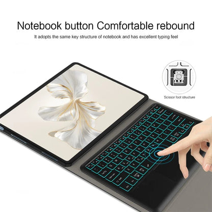 For Samsung Galaxy Tab S9 Ultra Tablet Case PC+TPU+PU Leather Shell + Bluetooth Keyboard with Touchpad