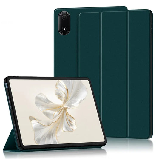 For Honor Pad 9 Pro Case PU Leather TPU Back Full Protection Trifold Stand Tablet Coverish Green