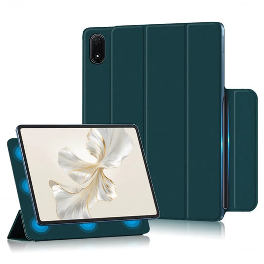 For Honor Pad 9 Pro Tablet Case Magnetic Tri-fold Stand PU Leather+TPU Coverish Green