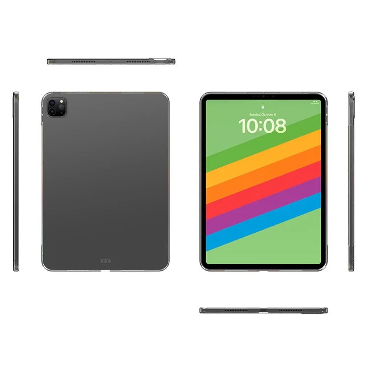 For iPad Pro 11 (2024) Back Case HD Transparent TPU Tablet Cover