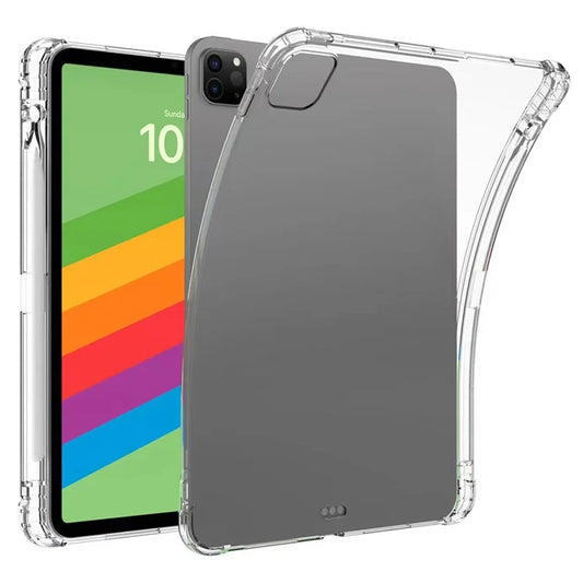 For iPad Pro 11 (2024) Case Transparent Flexible TPU Back Cover with Pencil Holder