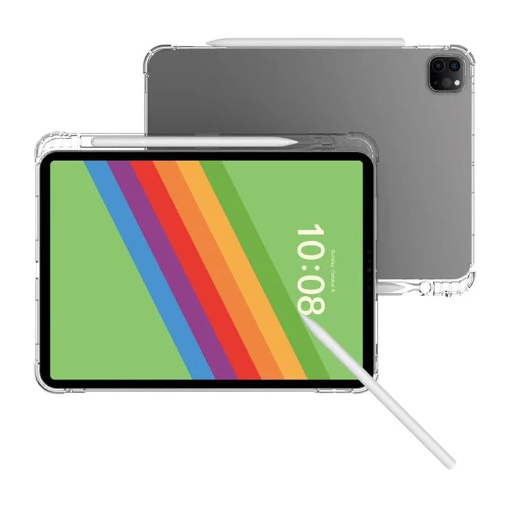 For iPad Pro 13 (2024) Case Crystal Clear Soft TPU Tablet Cover with Pen Slot