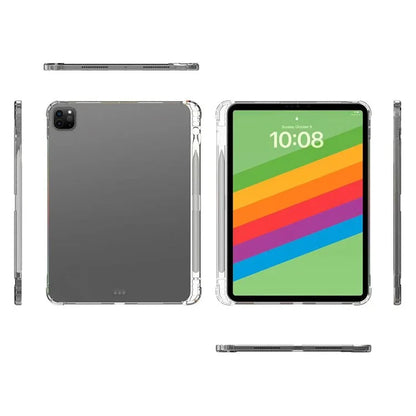 For iPad Pro 13 (2024) Case Crystal Clear Soft TPU Tablet Cover with Pen Slot