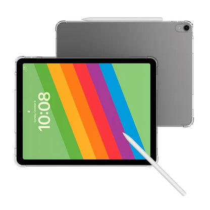 For iPad Air 11 (2024) Case TPU Drop-Resistant Clear Tablet Cover + Tempered Glass Screen Film