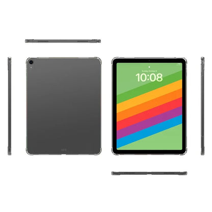 For iPad Air 11 (2024) Case TPU Drop-Resistant Clear Tablet Cover + Tempered Glass Screen Film