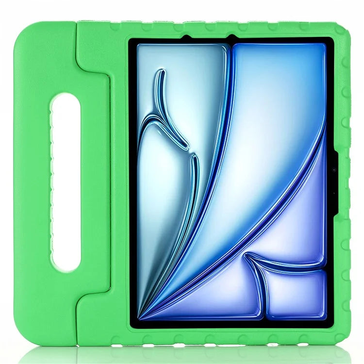 For iPad Air 11 (2024) EVA Case Kids-Friendly Handle Tablet Cover with Kickstand