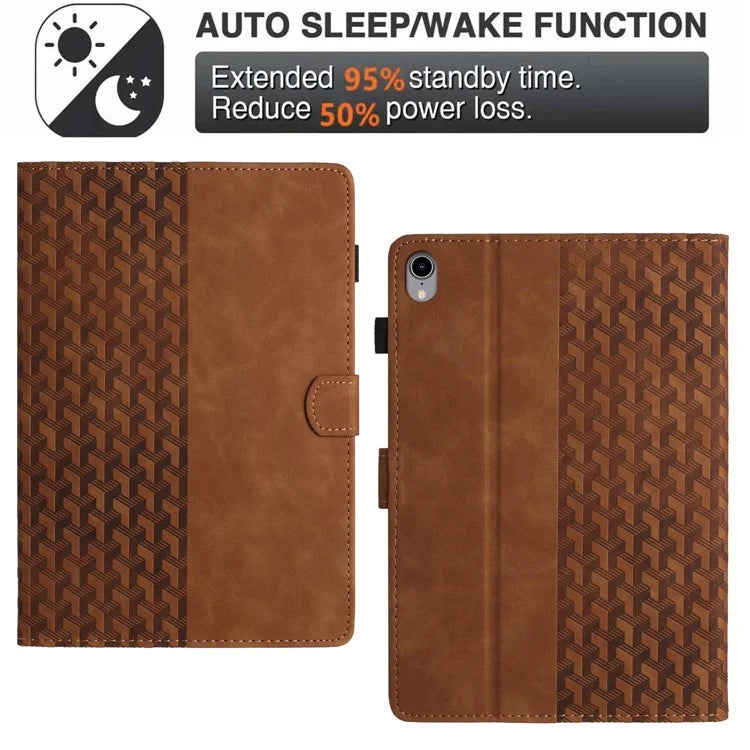 For iPad mini (2021) Anti-Scratch Case Building Block Imprinted Tablet Leather Cover