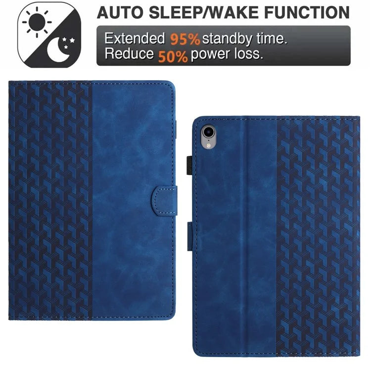 For iPad mini (2021) Anti-Scratch Case Building Block Imprinted Tablet Leather Cover