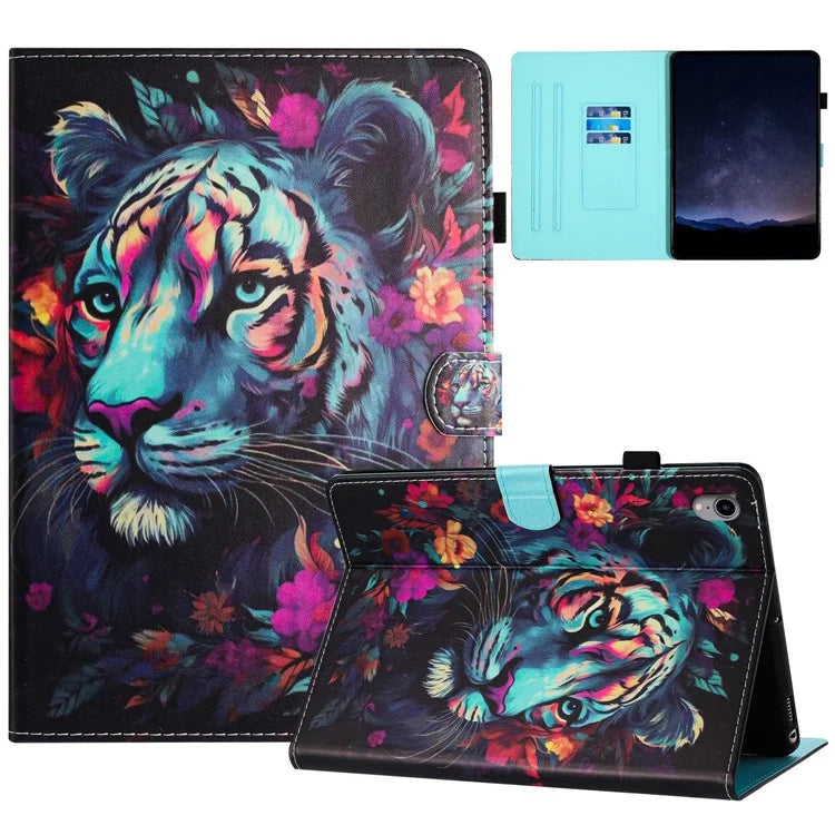 For iPad mini (2021) Card Holder Case Pattern Printing Horizontal Stand Tablet Leather Cover