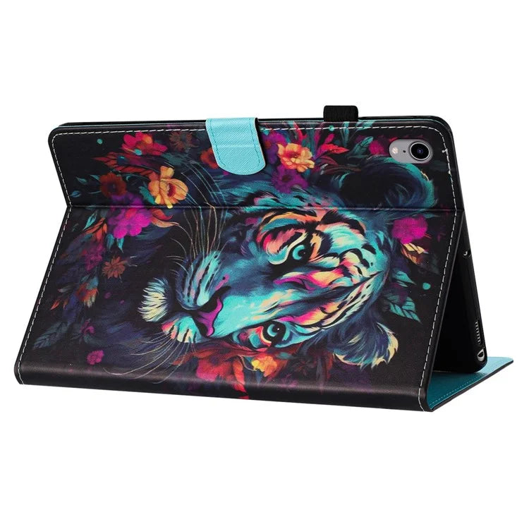 For iPad mini (2021) Card Holder Case Pattern Printing Horizontal Stand Tablet Leather Cover