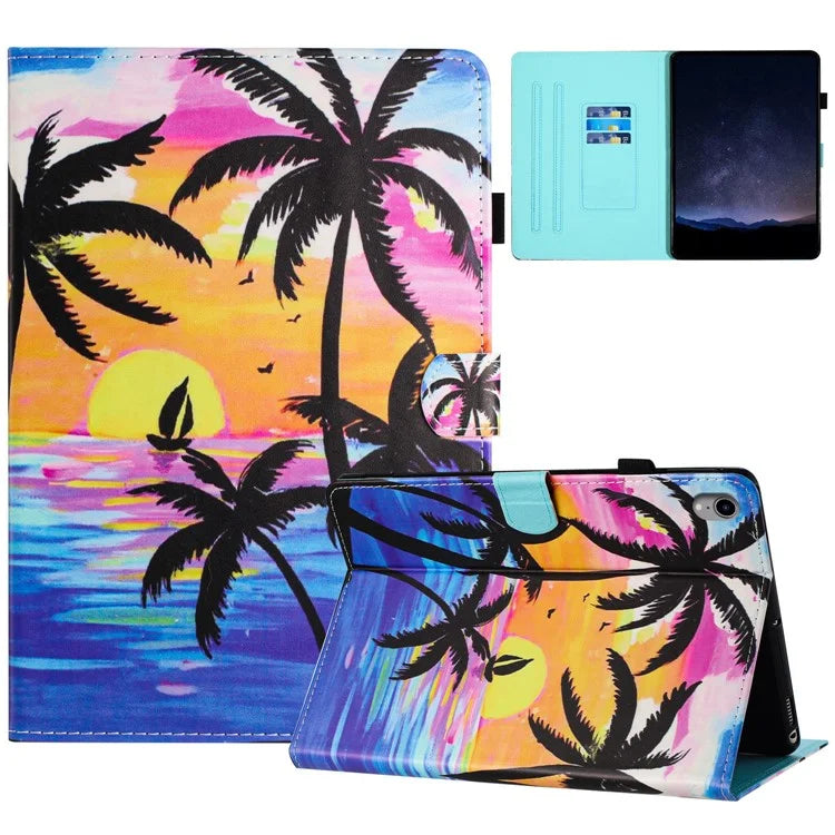 For iPad mini (2021) Card Holder Case Pattern Printing Horizontal Stand Tablet Leather Cover
