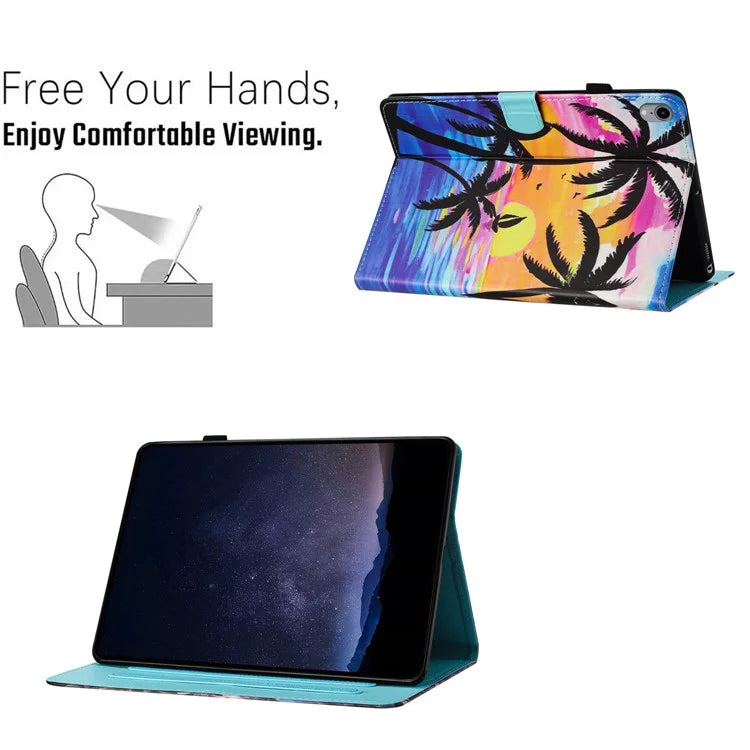 For iPad mini (2021) Card Holder Case Pattern Printing Horizontal Stand Tablet Leather Cover