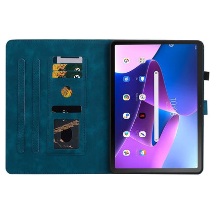 For Lenovo Tab M10 Plus (3rd Gen) Case Lily Flower Design PU Leather Folio Stand Cover