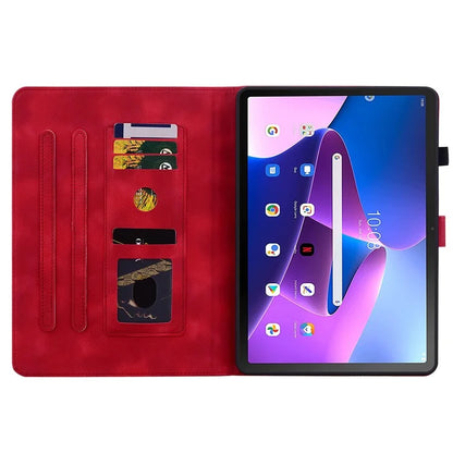 For Lenovo Tab M10 Plus (3rd Gen) Case Lily Flower Design PU Leather Folio Stand Cover