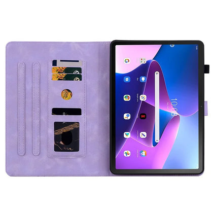 For Lenovo Tab M10 Plus (3rd Gen) Case Lily Flower Design PU Leather Folio Stand Cover
