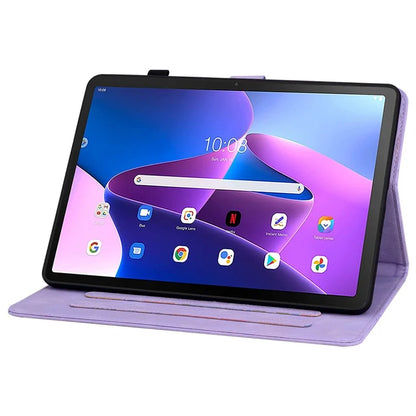For Lenovo Tab M10 Plus (3rd Gen) Case Lily Flower Design PU Leather Folio Stand Cover